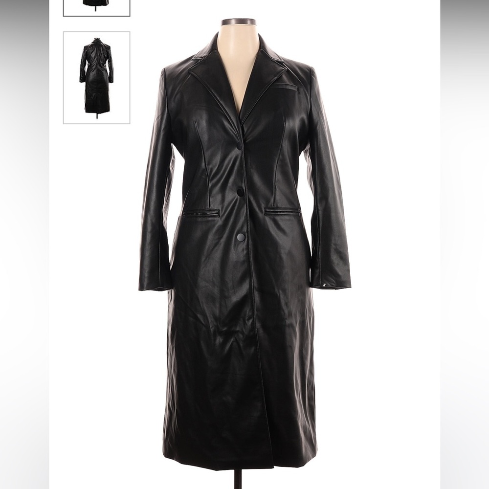BAILEY 44 MEDIUM FAUZ LEATHER TRENCH COAT